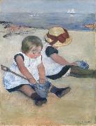 Mary Cassatt Two Children on the Beach (mk09) china oil painting reproduction